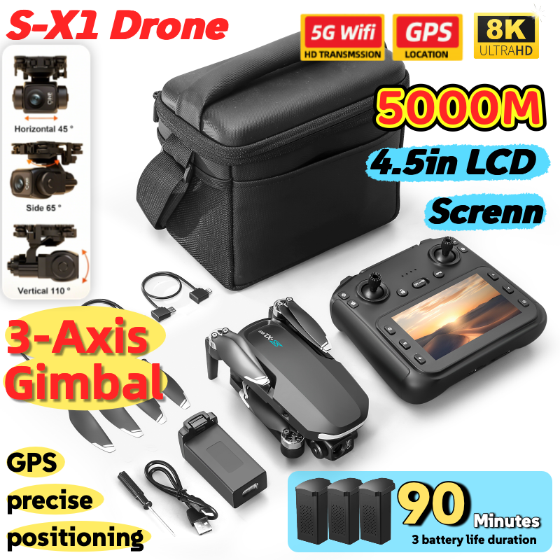 Drone X1 Rc - S-X1 MAX GPS Drone with 3-Axis