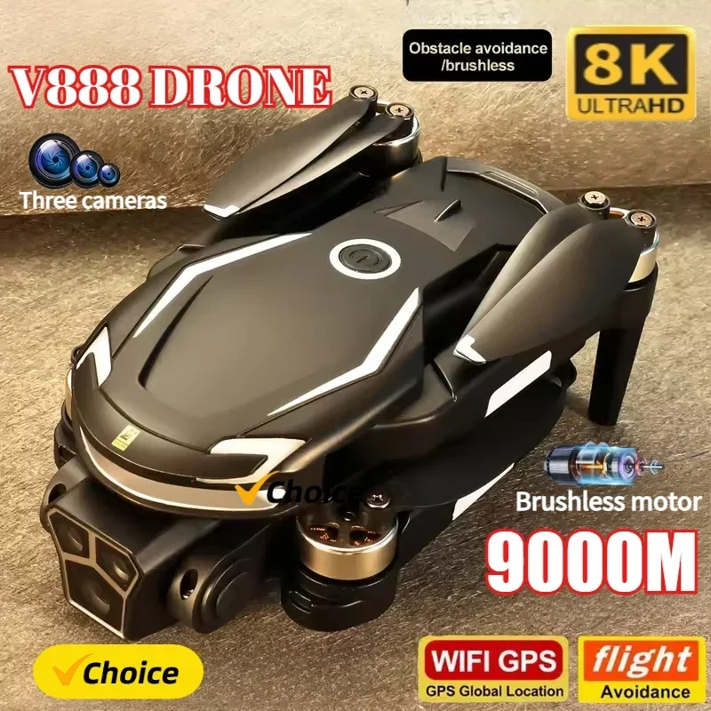 Drone Gps Rc Tt36 - New V888 Drone 8K GPS Triple