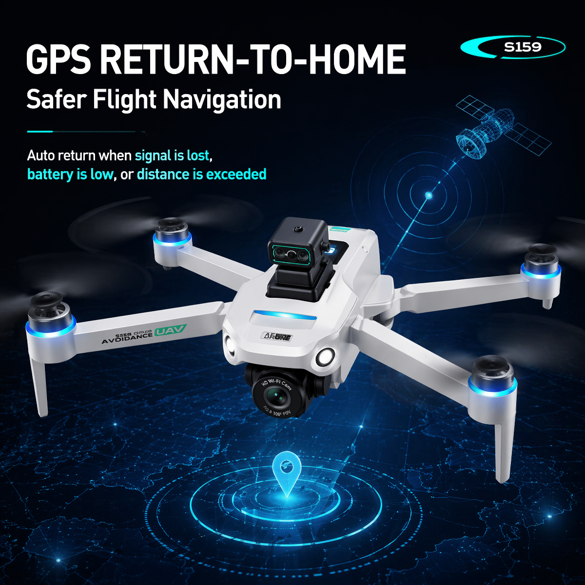 S159 Obstacle Avoidance Drone  - Drone Rc Gps S159 review and price