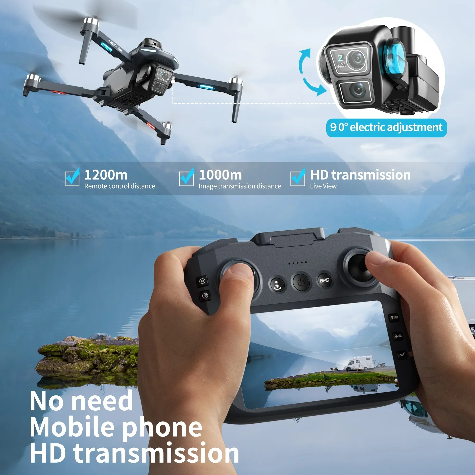 Lenovo XT606 MAX GPS Drone 4k  - Drone Rc Holder review and price