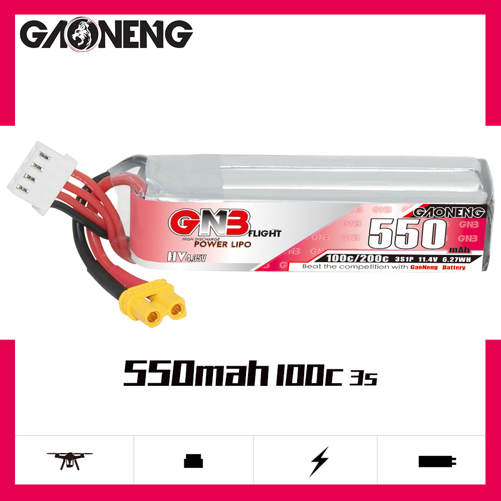 GNB HV 11.4V 550mAh 100C/200C  - Drone Rc Race review and price