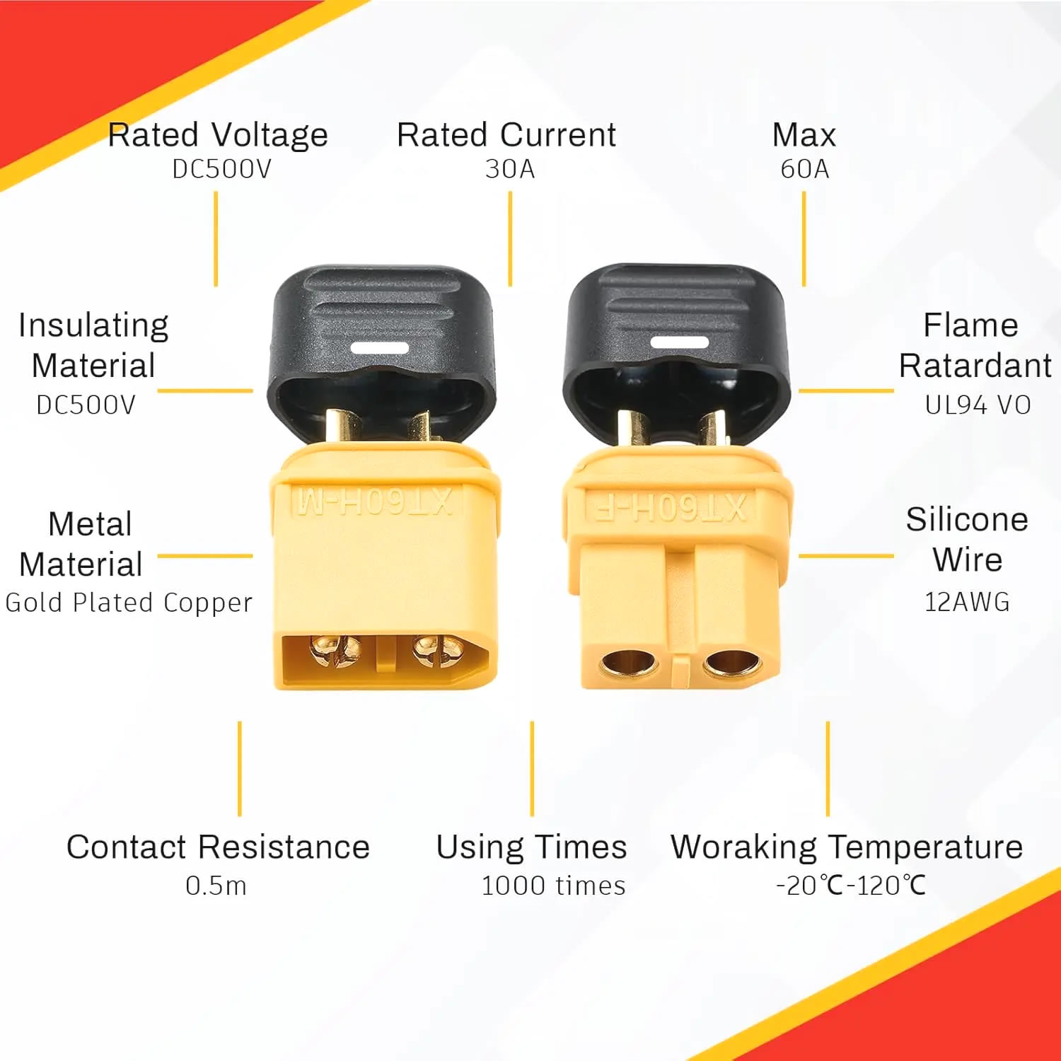 XT60 Connector Plug with Sheat - Drone Rc Link review and price