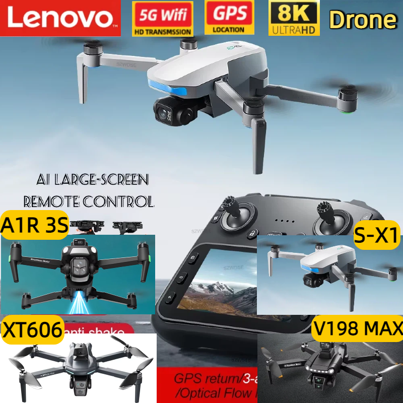 Lenovo True GPS 8K Drone V198  - Drone X1 Rc review and price
