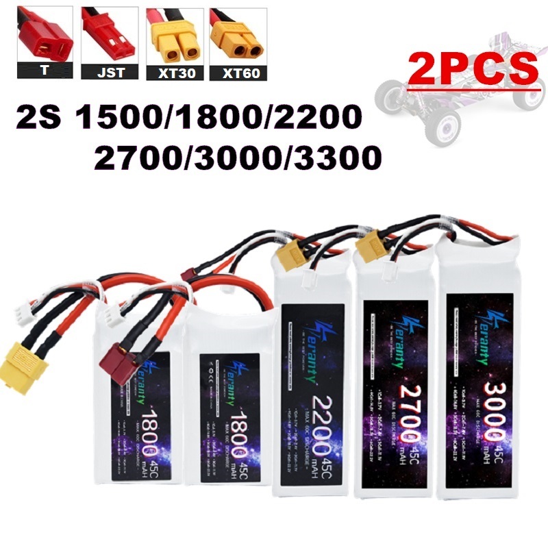 2PCS 7.4V Lipo 2S Battery 1500 - Drone Rc Race review and price