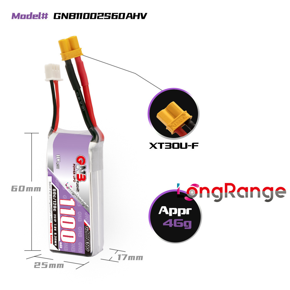 GNB 1100mAh 2S 3S 4S 6S 60C/12 - Drone Rc Link review and price
