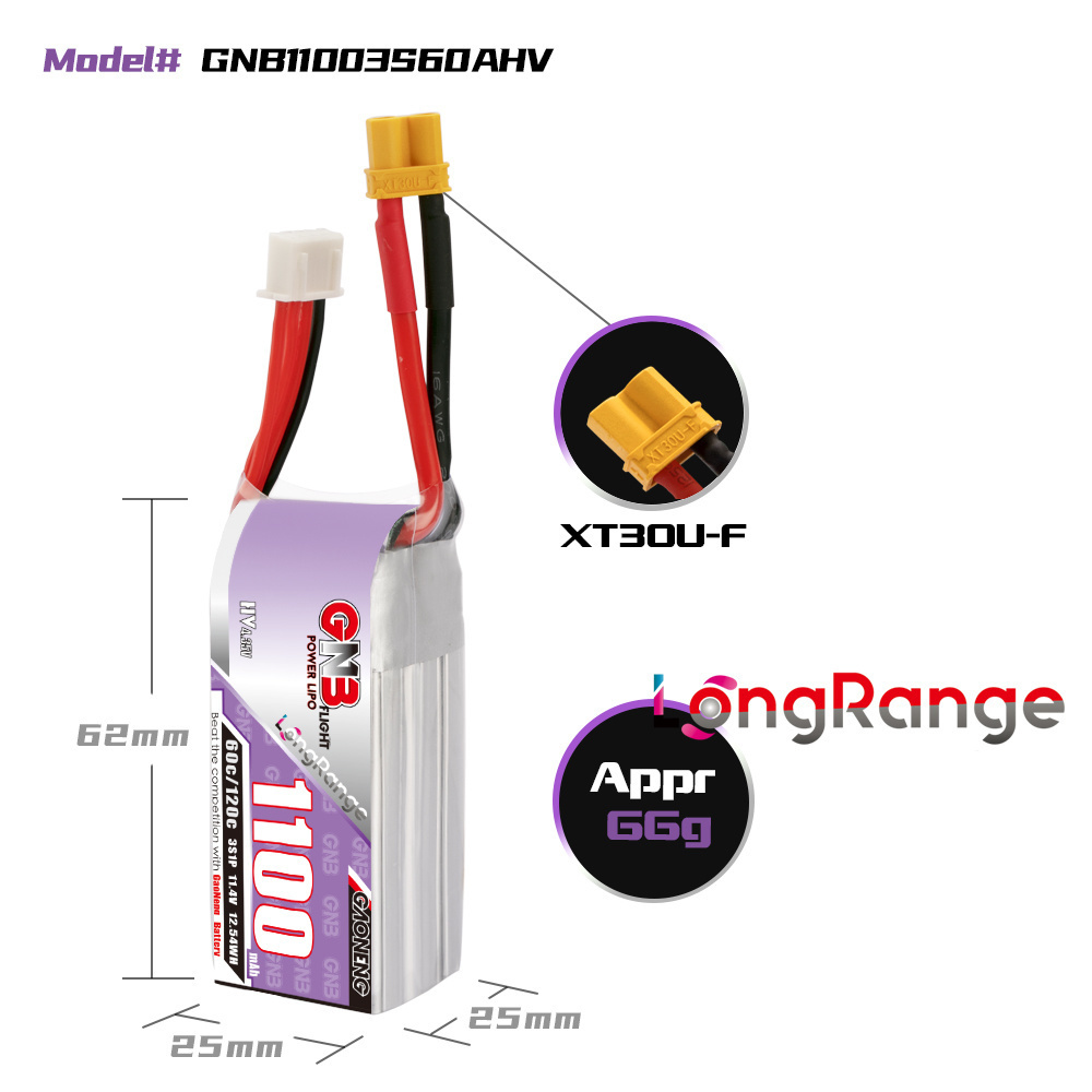 GNB 1100mAh 2S 3S 4S 6S 60C/12 - Drone Rc Link review and price