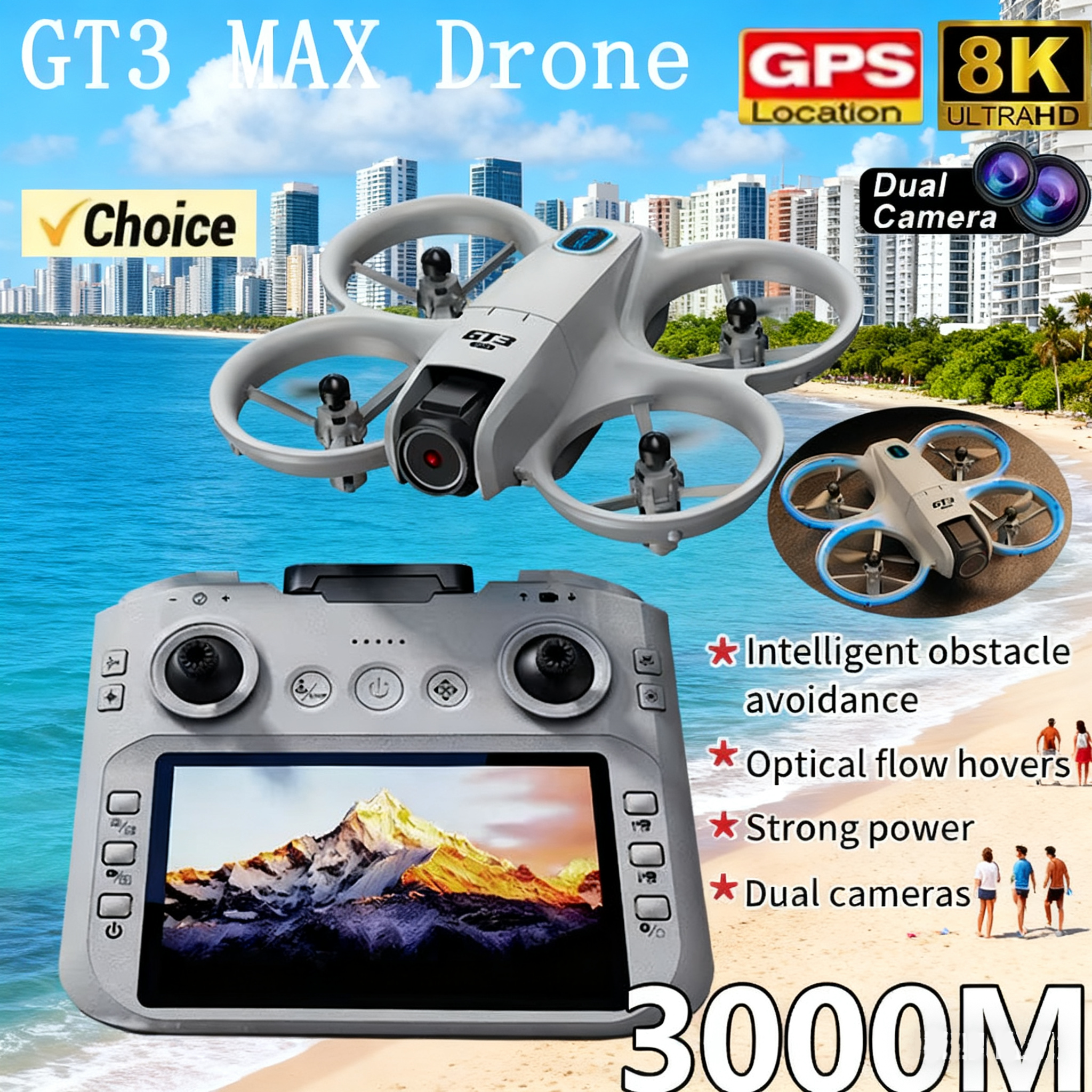 NEW GT3 Drone with HD Dual Cam - Drone Rc Gps review and price