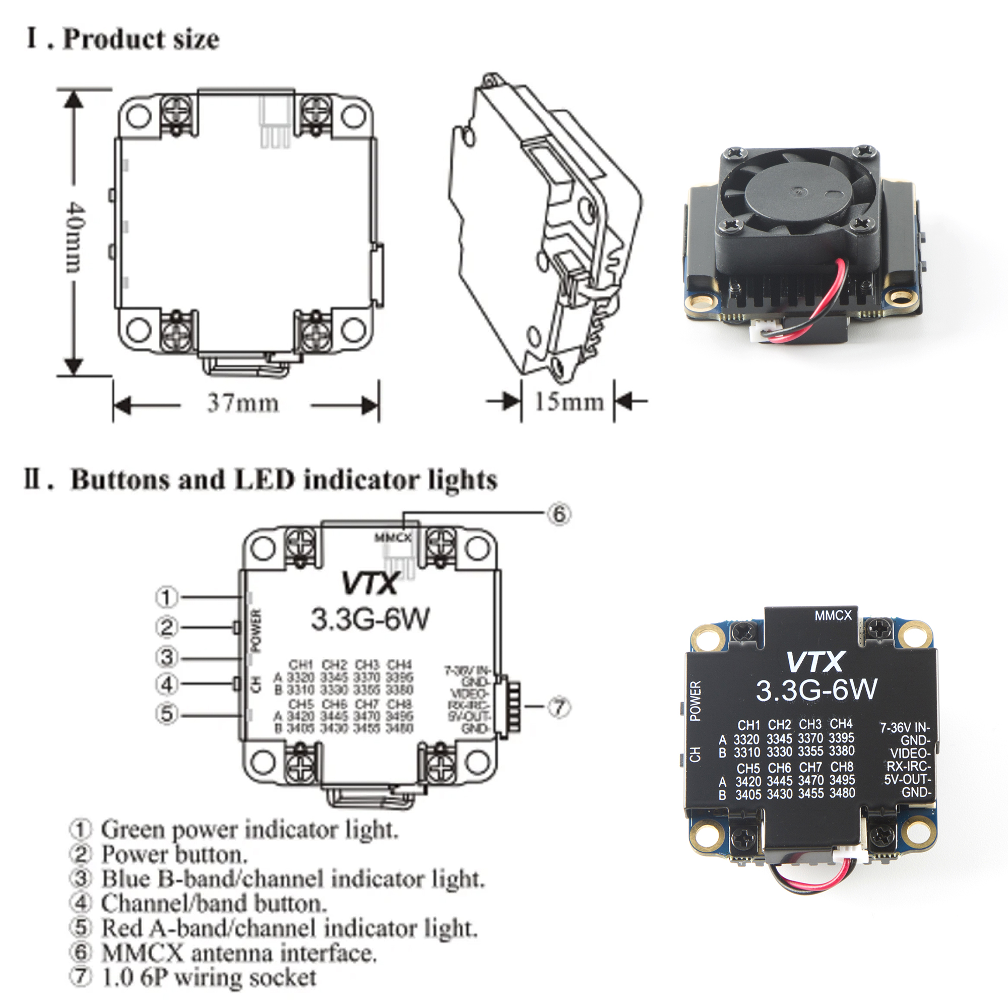 FPV Video Transmitter 3.3G 6W  - Rc Airplane Drone review and price