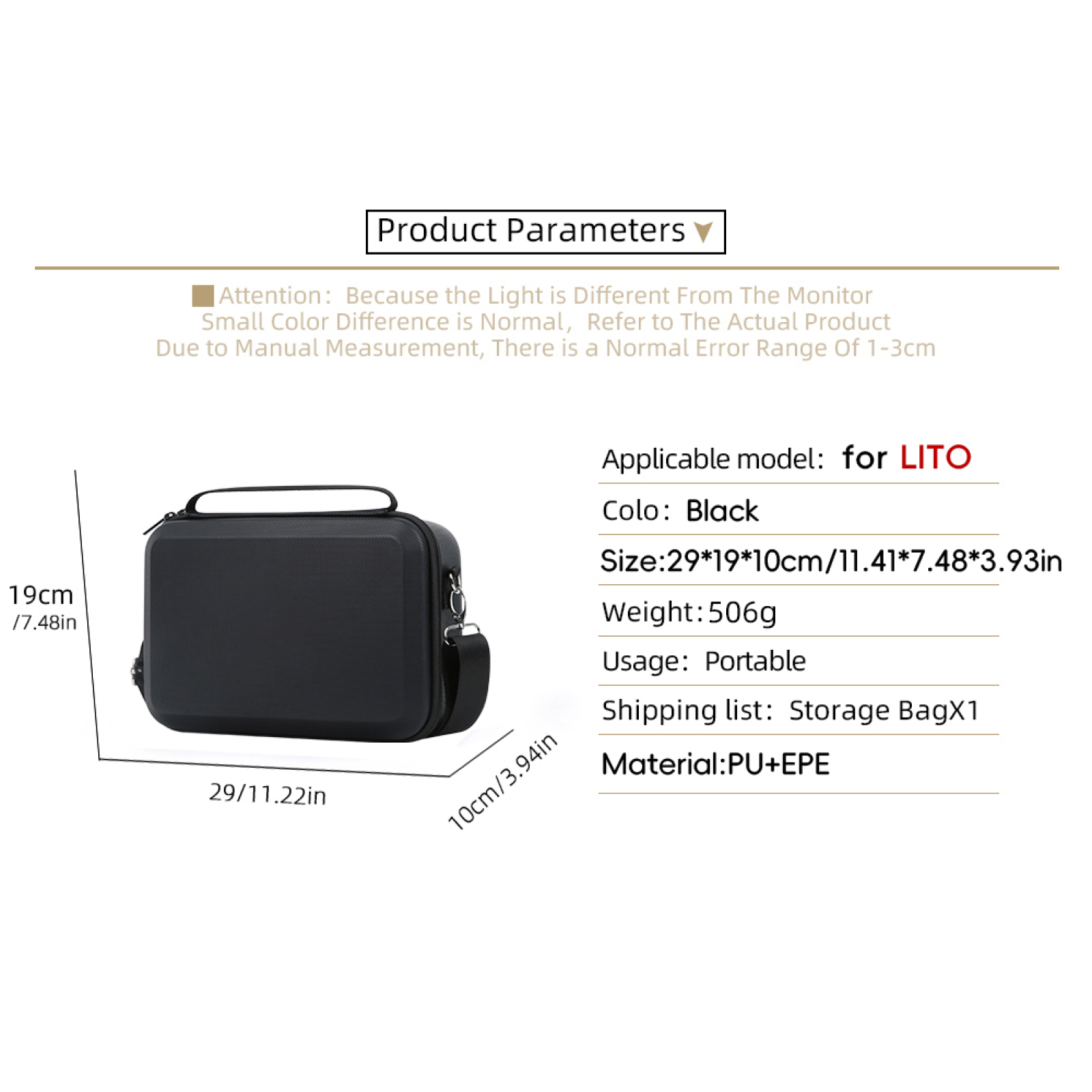 PU Storage Bag for DJI Lito X1 - Drone X1 Rc review and price